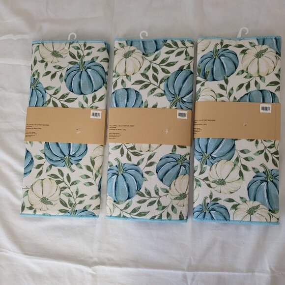 Blue Pumpkins Fall Dish Mats (3 mats) Robert Stanley  NWT - Picture 4 of 7